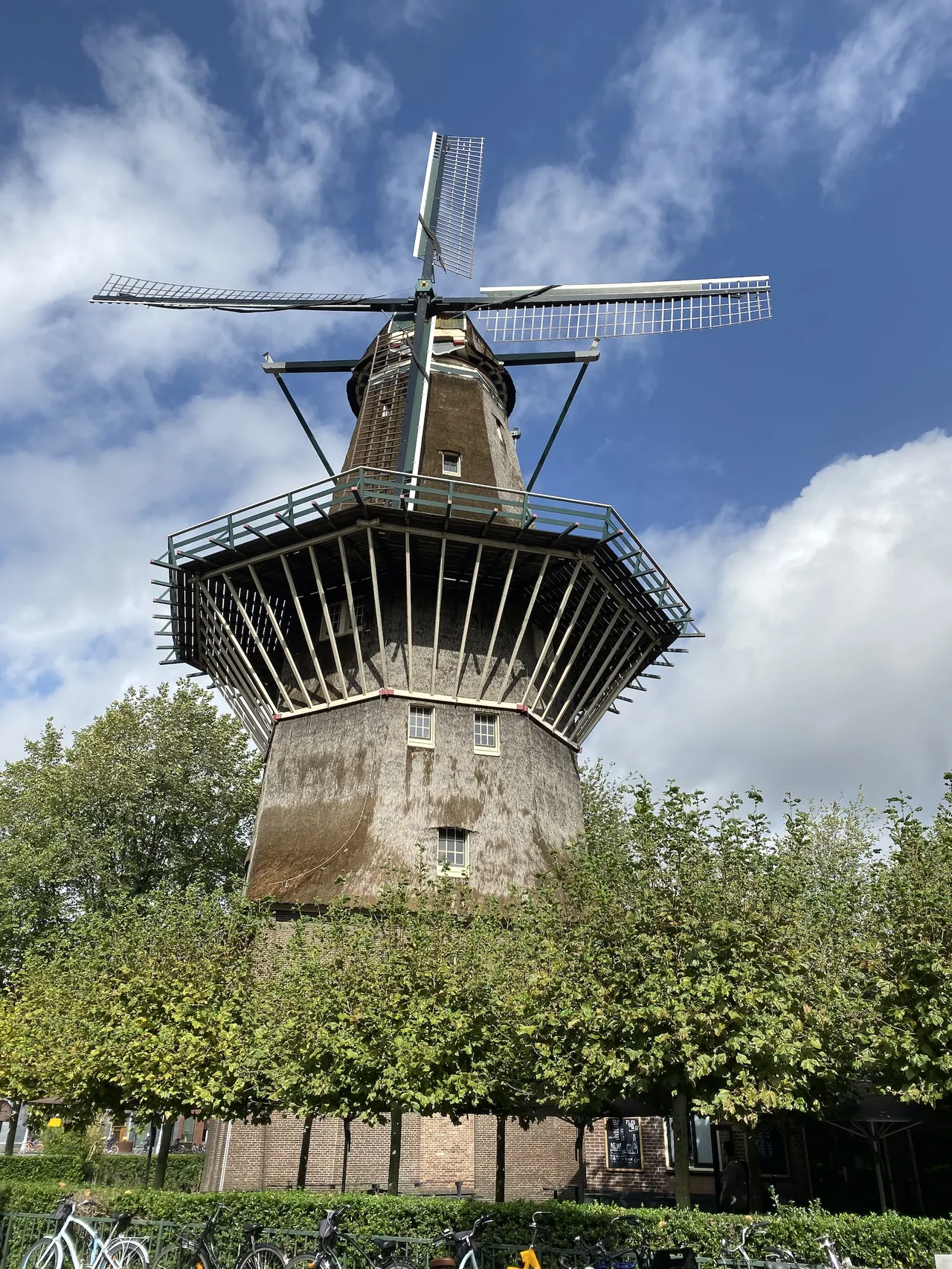A traditional dutch windmill in Amsterdam.